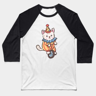 Cute clown kitten riding a unicycle Baseball T-Shirt